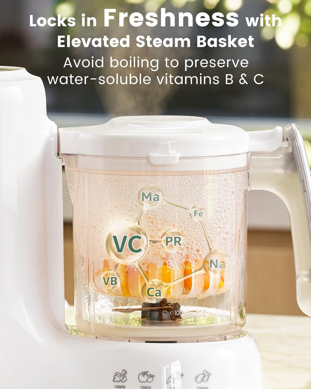 Grownsy Baby Food Maker with Steam Basket, One Step Baby Food Processor Steamer Puree Blender Grinder Mills Machine, Auto Cooking Grinding and Sterili-zing for Healthy Homemade Baby Food, BPA-Free