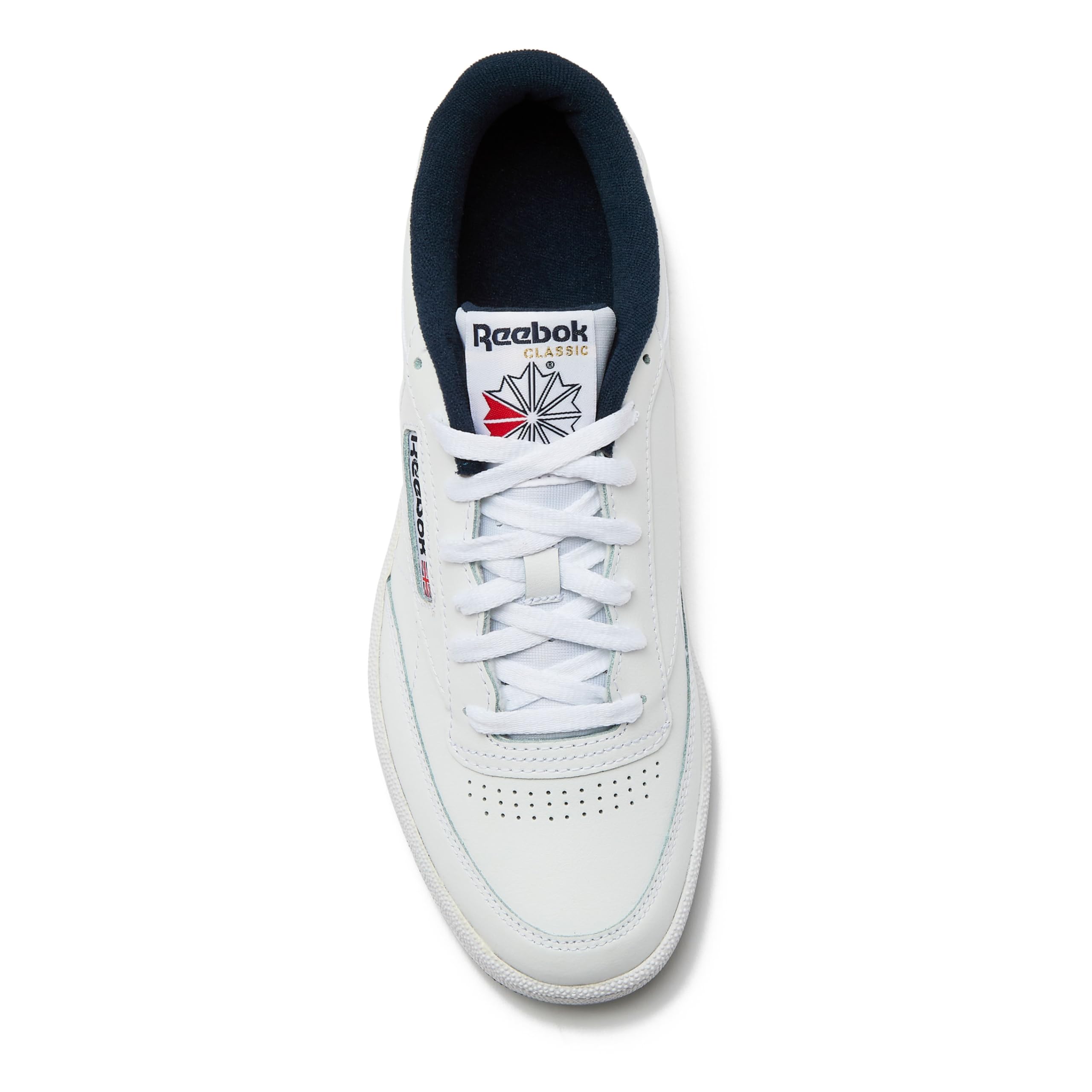 Reebok Club C 85 Mens Tennis Shoes, Casual Fashion White Sneakers for Men, Int-White/Navy, 11