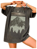 SOLY HUX Women's Oversized Graphic Tees Drop Shoulder Half Sleeve Loose Casual T Shirt Tops Dark Grey Letter Large