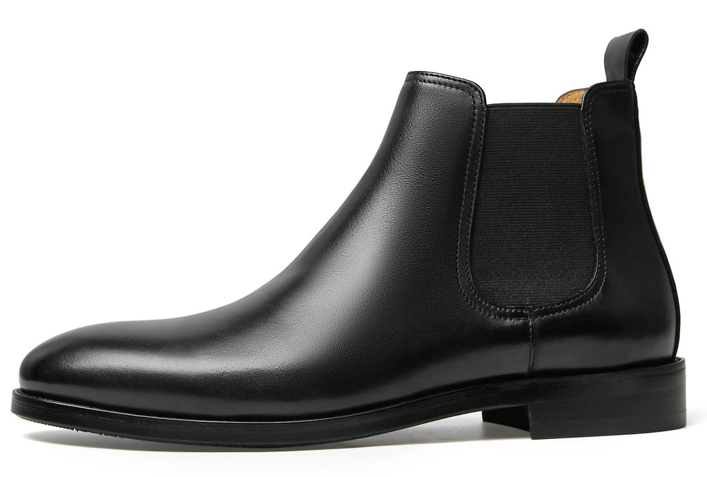 Journey West Mens Chelsea Boots Lace-up Chukka Ankle Boot Leather Dress Boots for Men Black US 8