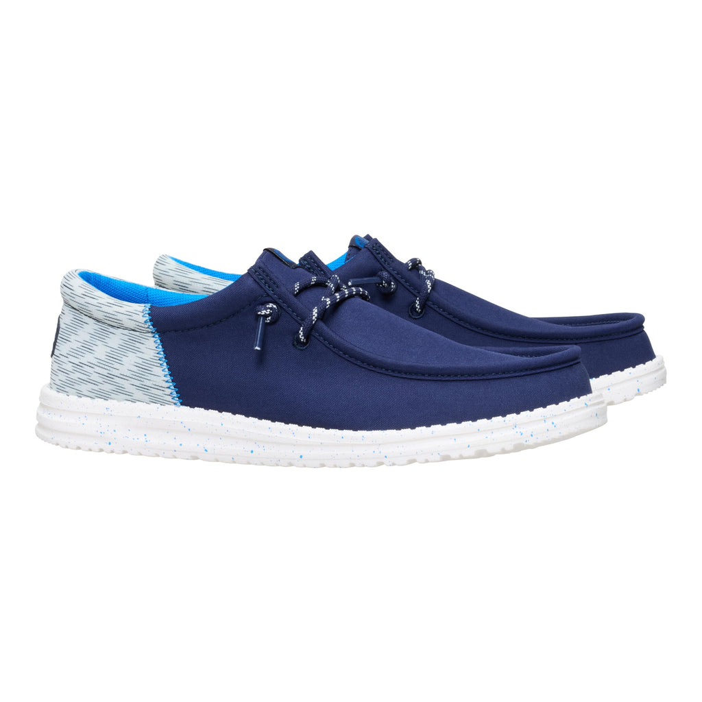 HEYDUDE Wally Funk Jersey Jacquard Peacoat Blue/Multi 10, Men’s Shoes, Slip-on Loafers, Comfortable & Light-Weight