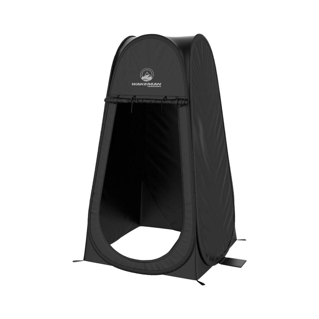 Pop Up Pod - Privacy Shower Tent, Dressing Room, or Portable Toilet Stall with Carry Bag for Camping, Beach, or Tailgate by Wakeman Outdoors (Black)