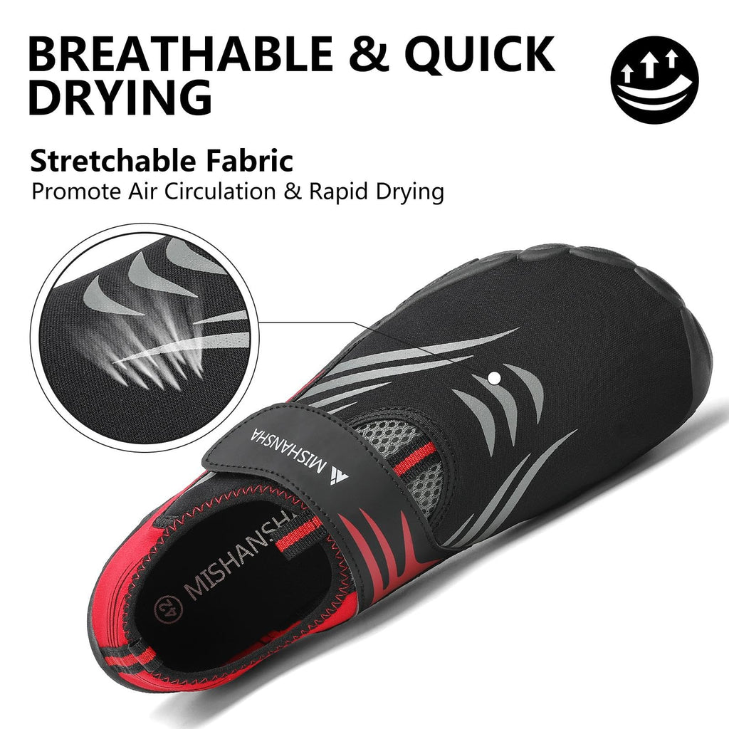 Mishansha Swimming Shoes for Women Breathabls Water Hiking Shoes Non-Slip Rafting Diving Aqua Yoga Dull Red-E0152 9.5 Women/7.5 Men