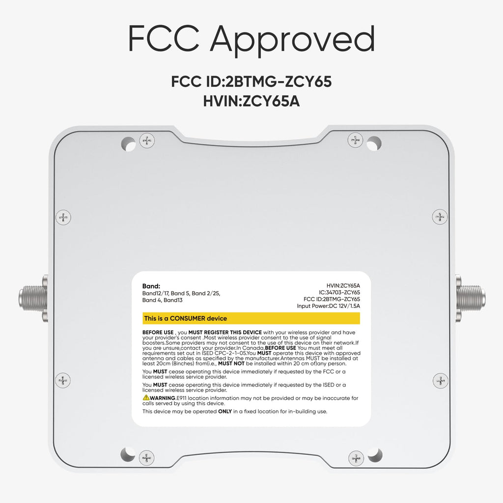 Cell Phone Booster with Smart LCD Display, 5G Compatible for All U.S. Carriers, Signal Booster up to 5,000 sq ft, FCC Approved