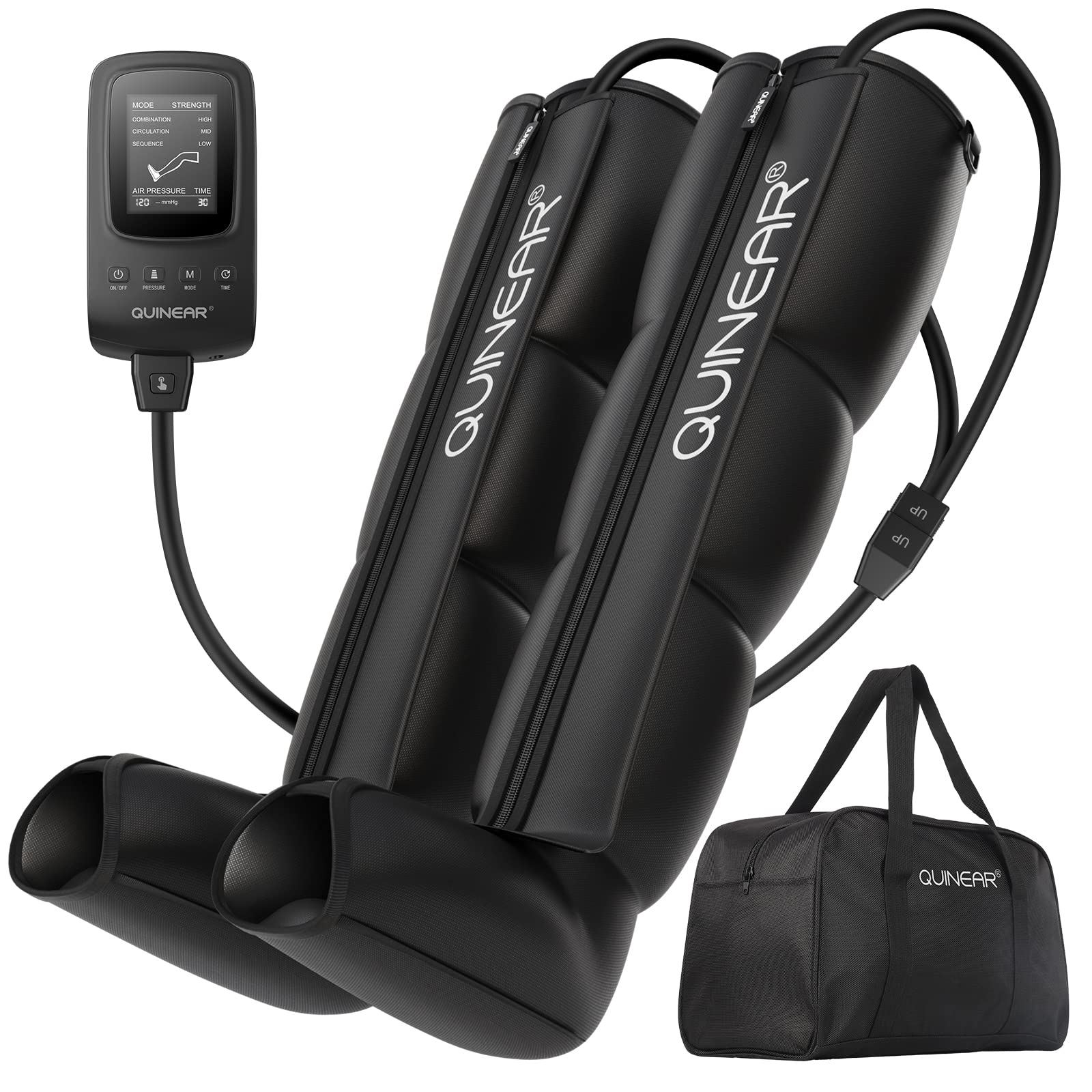 QUINEAR Air Compression Recovery System, Professional Sequential Device for Massage Therapy, Foot and Leg Recovery Boots to Improve Circulation for Athletes, FSA-HSA Eligible (Small)