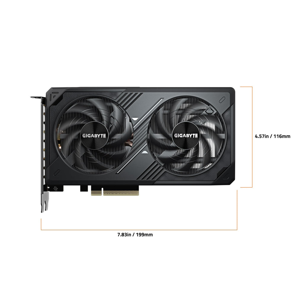 GIGABYTE GeForce RTX 5060 WINDFORCE OC 8G Graphics Card, Cooling System, 8GB 128-bit GDDR7, PCIe 5.0, Manufactured by NVIDIA, DisplayPort & HDMI - Video Output Interface, GV-N5060WF2OC-8GD Video Card