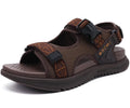 ONCAI Men's Hiking Sandals with Arch Support Mesh Athletic Walking Sandalias Summer Outdoor Cushion Thick Rubber Soles and Recovery Sports Fisherman Sandals Brown Size 10