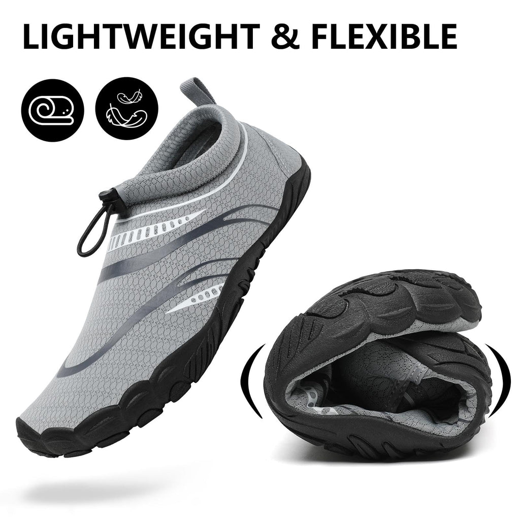 Mishansha Water Shoes Men Quick Dry Swim Shoes for Men Lightweight Non-Slip Aqua Beach Smoky Grey-E0153 12.5 Women/10.5 Men