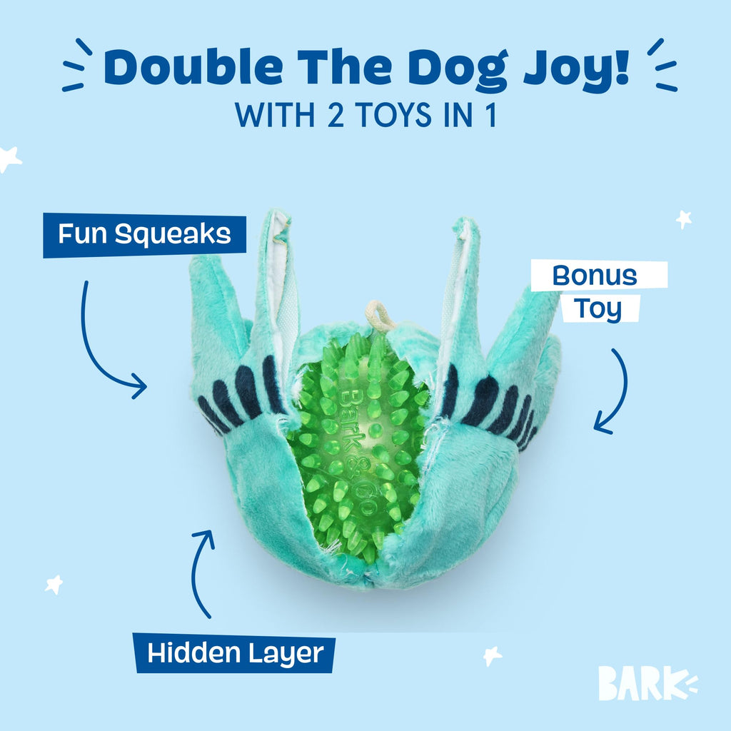 Barkbox Lady Liberty Ball Plush Dog Toy – 2-in-1 Squeaky and Crinkle Dog Toy with Plush Exterior and Textured Ball Core – Large Dog