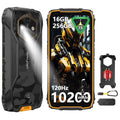 Ulefone RugKing 4 Pro Android 15 Rugged Phone, 16GB+256GB 10200mAh Battery 6.56" 120Hz Display Tough Smarthone, 48MP Main Camera, Built-in Glare Flashlight, NFC/ 4G Dual SIM/Widevine L1 - Orange
