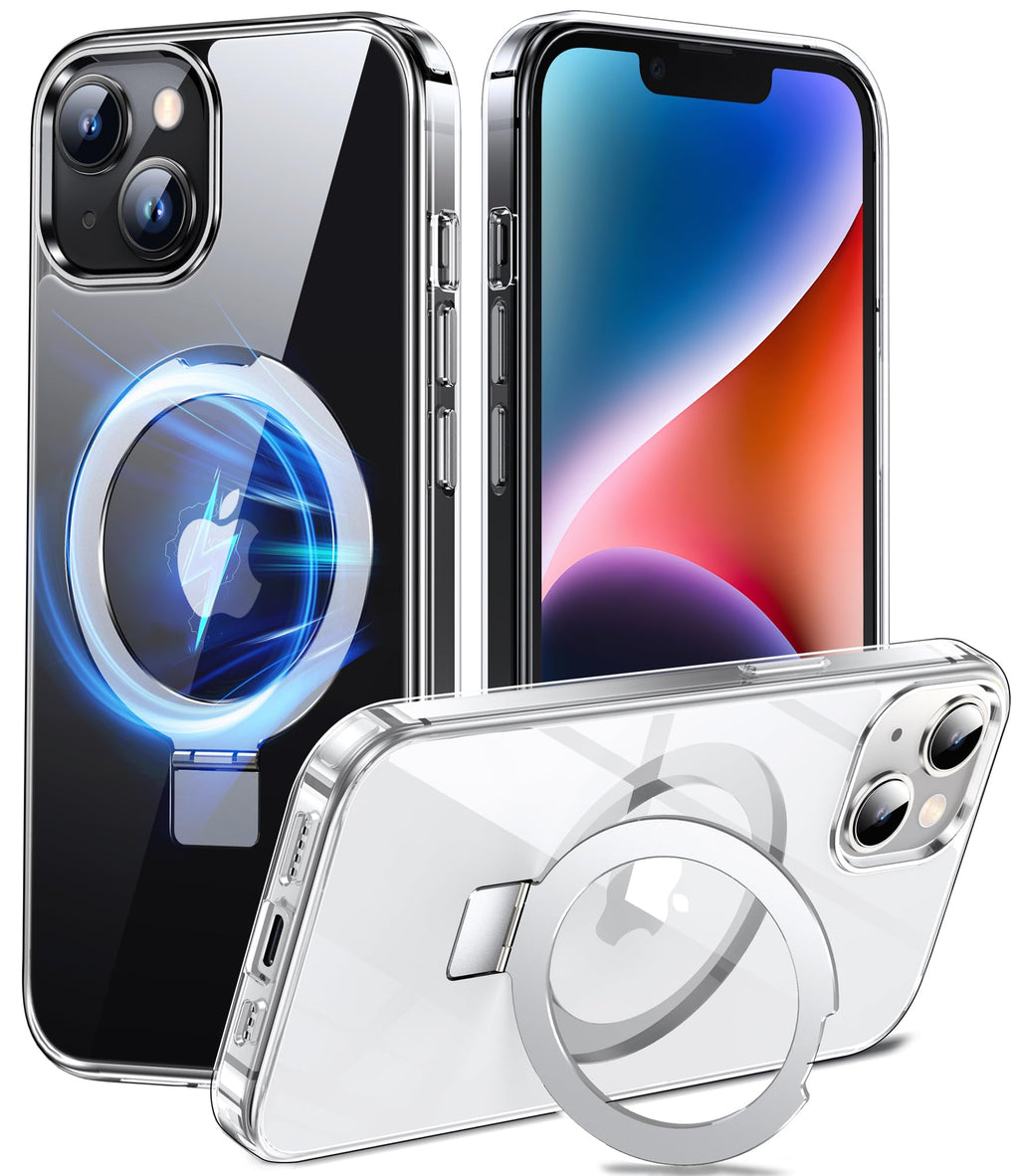 Chicfun 3-in-1 [Magnetic+Kickstand+Ring Holder] for iPhone 13 Case, iPhone 14 Case Compatible with MagSafe, Phone Case iPhone 13/14 with Stand Military Shockproof Protective Magnetic Cover
