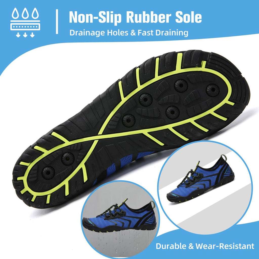 Mishansha Water Shoes for Women Men, Quick-Dry Barefoot Swim Shoes with Drainage Holes, Lightweight Aqua Shoe for Beach Pool River Boating Yoga Walking 8.5 Women/7 Men Persian Blue