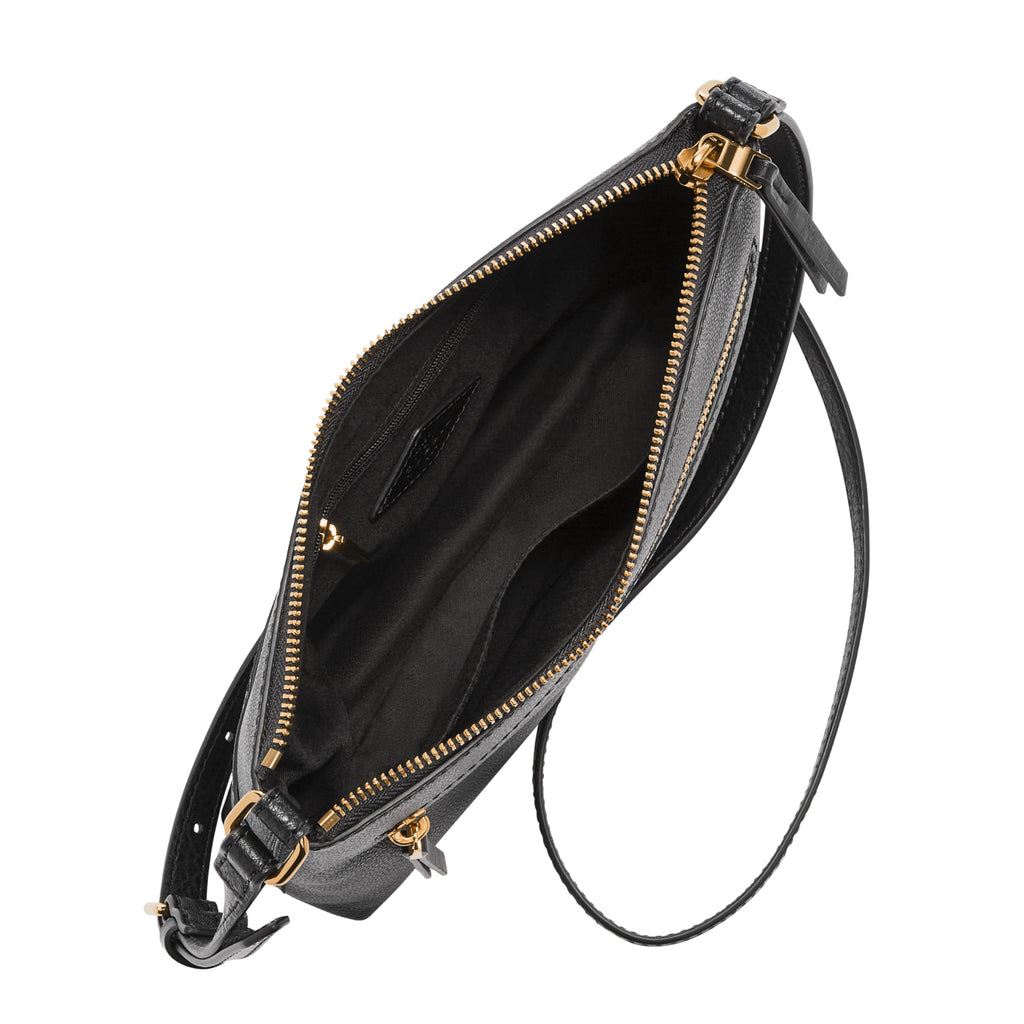 Fossil Women's Fiona Leather Large Crossbody Purse Handbag, Black (Model: ZB7267001)