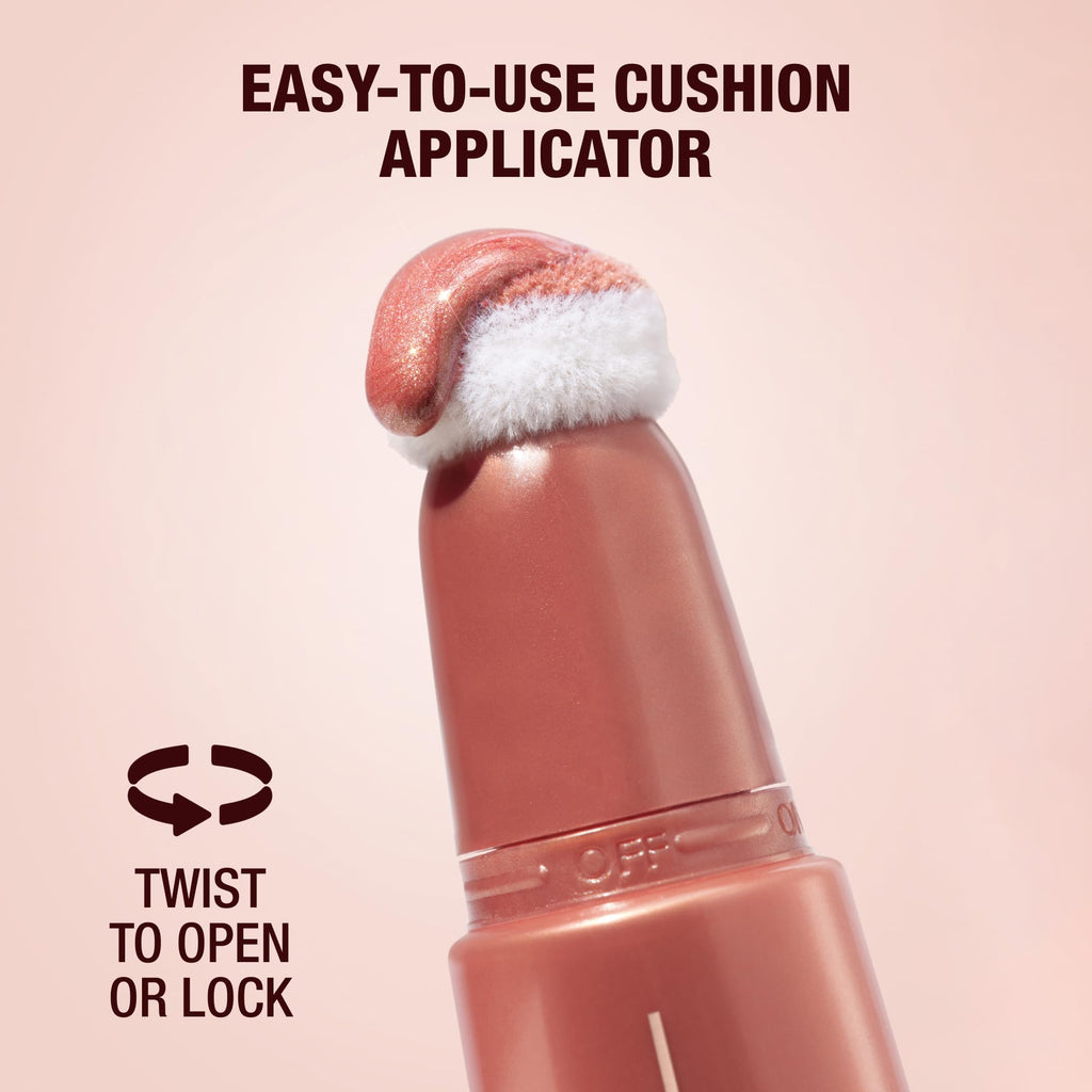 Charlotte Tilbury Glowgasm Beauty Light Wand Liquid Highlighter Makeup - Soft-Focus Pink Highlighter & Blush for Cheeks - Pearlescent, Weightless Radiant Finish - Peachgasm