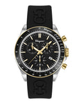 Ferragamo Urban Chrono Collection Luxury Mens Watch Timepieces with a Black Strap and Dial Featuring a Stainless Steel Case