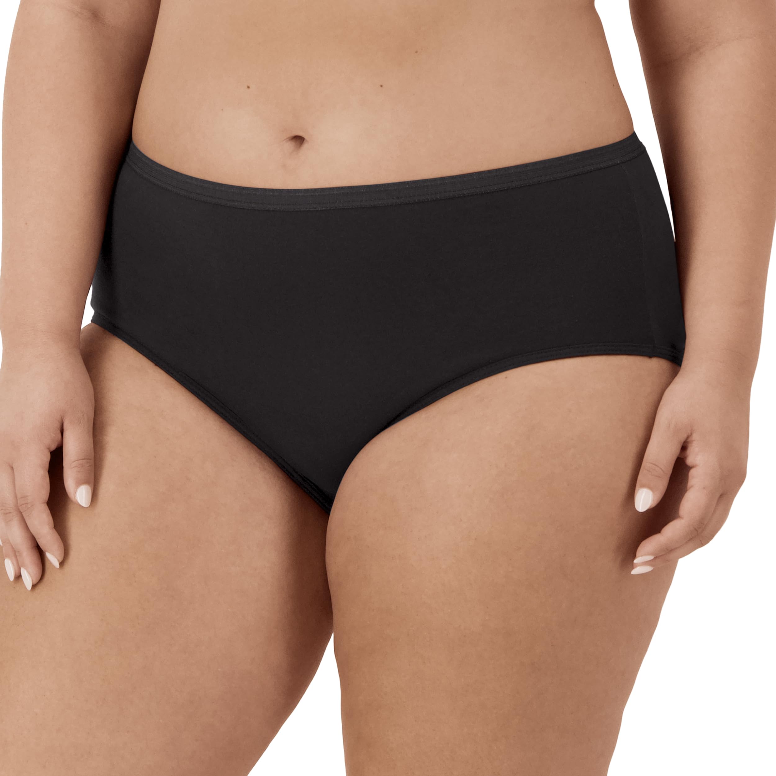 JUST MY SIZE Women's Plus Size Cool Comfort Cotton Brief 10-Pack, Assorted, 11
