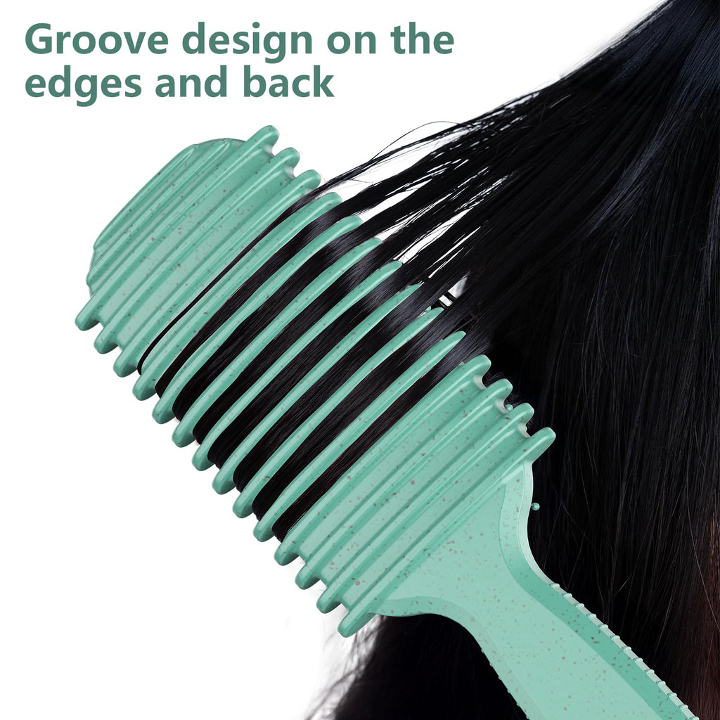 Curl Defining Brush, Curly Hair Brush, Slick Back Hair Brush, For Combing and Shaping Curls in All Hairstyles to Reduce Pulling (Green)