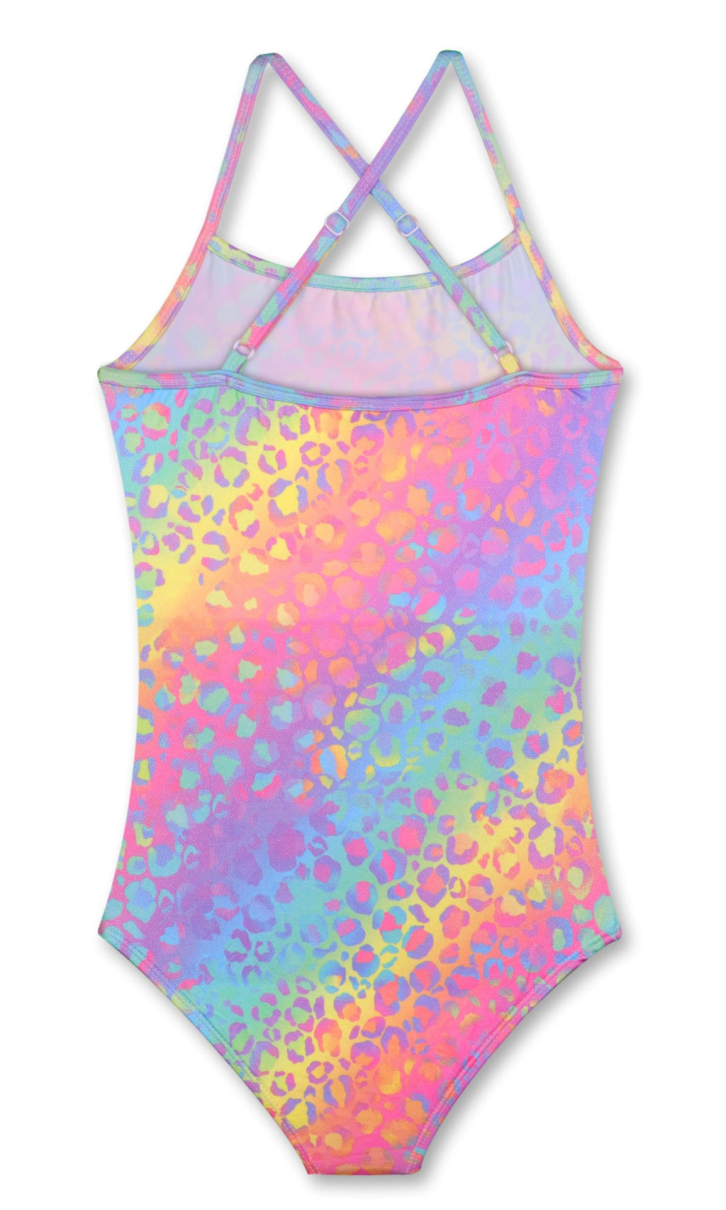 LUOUSE Girls Sparkle Swimsuits Quick Dry Racerback One Piece Hawaiian Beach Swimwear Bathing Suit with Adjustable Strap 5t - 6t