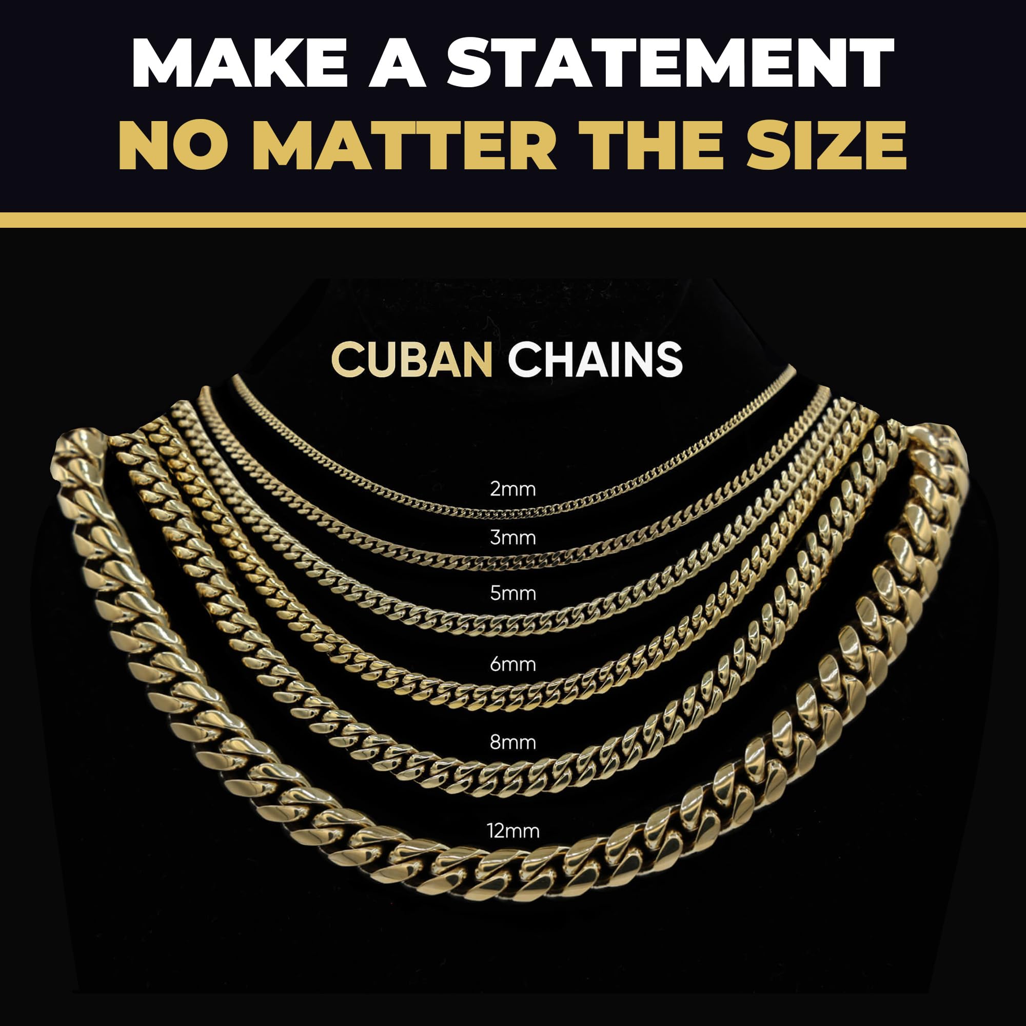 GLD Cuban Link Chain for Men and Women - 8MM, 22", 18K Gold-Plated Miami Cuban Chain with Premium Travel Pouch - Snatch-Proof, Sweat-Proof, Fade-Resistant - Lifetime Quality, Designed in Miami