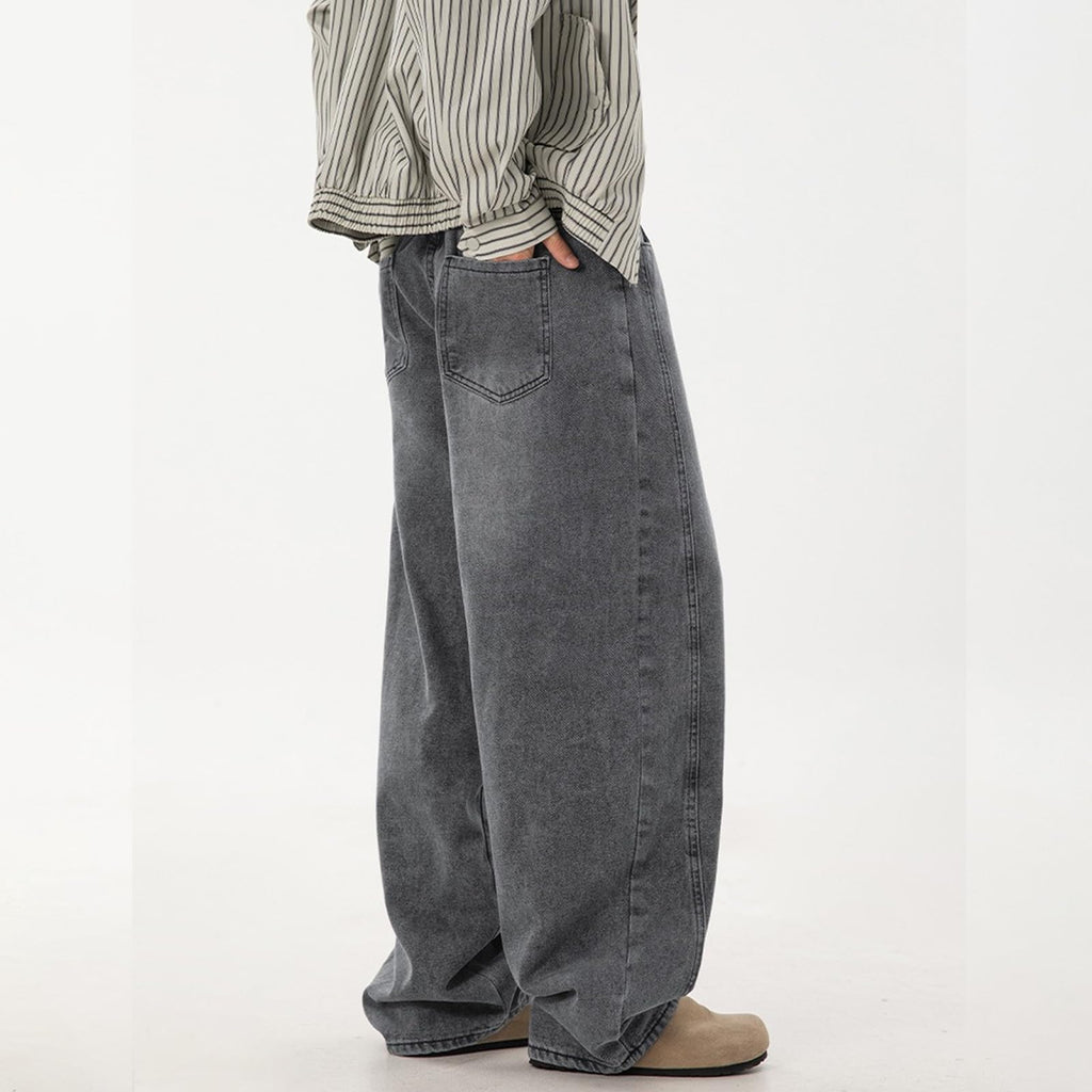 qcdyrxf Jeans for Men Baggy Y2k Wide Leg Jeans Loose Fit Denim Streetwear Hip Hop Jean