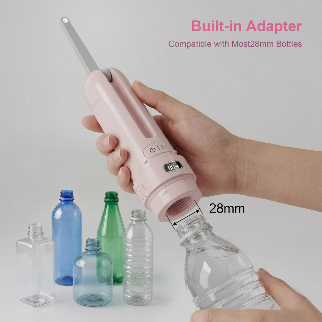 WeWi HLTH Electric Portable Bidet – Rechargeable Travel Bidet for Women Postpartum Care & Personal Hygiene | with 3 Pressure Modes for Home Travel & Camping (Pink)