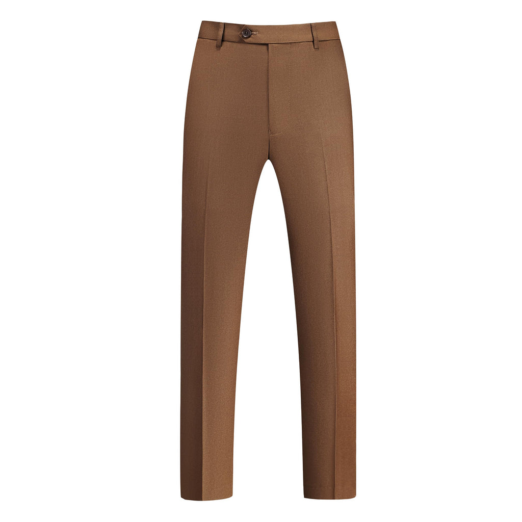 MOGU Suits for Men, 2 Piece Slim Fit Suit with Double Breasted Blazer and Tuxedo Pants, Jacket 38 & Pants 34 (38, Coffee)