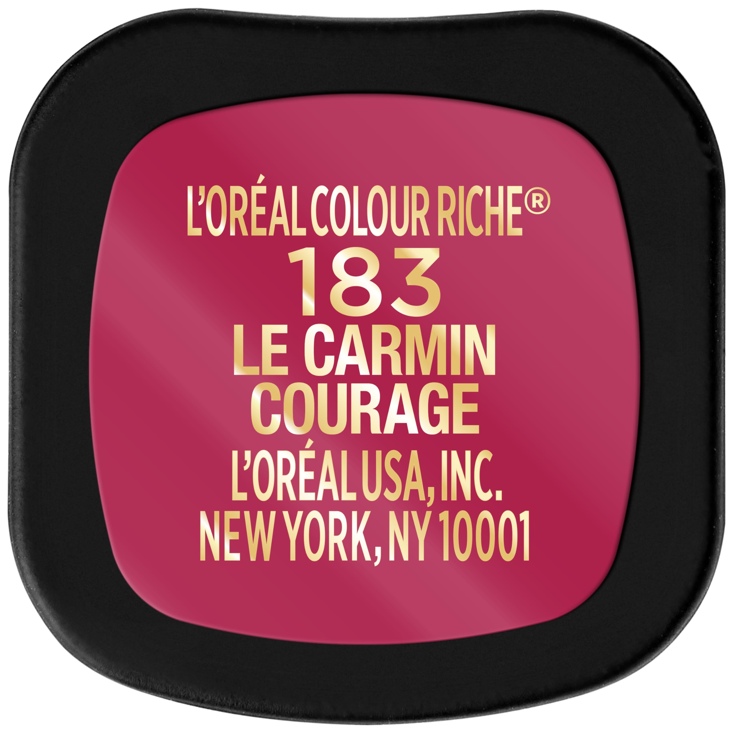 L'Oreal Paris Colour Riche Intense Volume Matte Lipstick, Lip Color Infused with Hyaluronic Acid for up to 16hr All Day Comfort, Le Carmin Courage, 0.06 oz