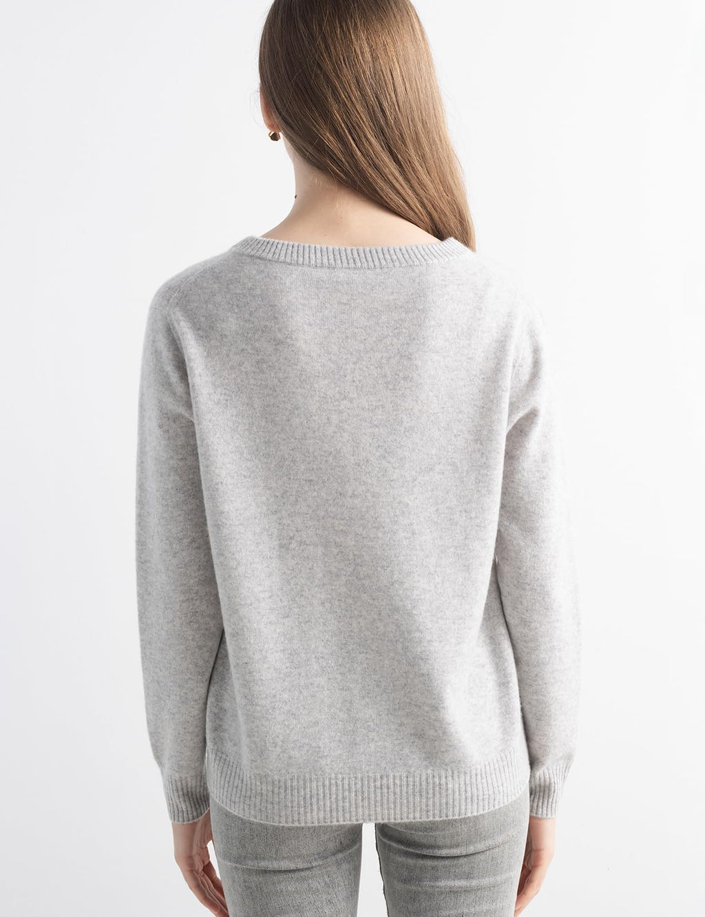 Chanyarn Women's 100% Pure Cashmere Cardigan Crew Neck Long Sleeve 2025 Fall Winter Warm Soft Knit Cardigan Sweater (Light Grey17056,M)