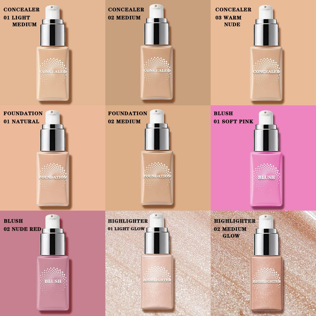 IONSGAKO Liquid Blush for Cheeks, Lightweight Cream Blush Matte Finish Buildable Color Blendable Long-Lasting Blush Highlighter Makeup - 01 Soft Pink