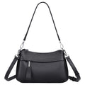 Over Earth Genuine Leather Handbags for Women Crossbody Purse Ladies Small Hobo Shoulder Bag(O111-2E Black)