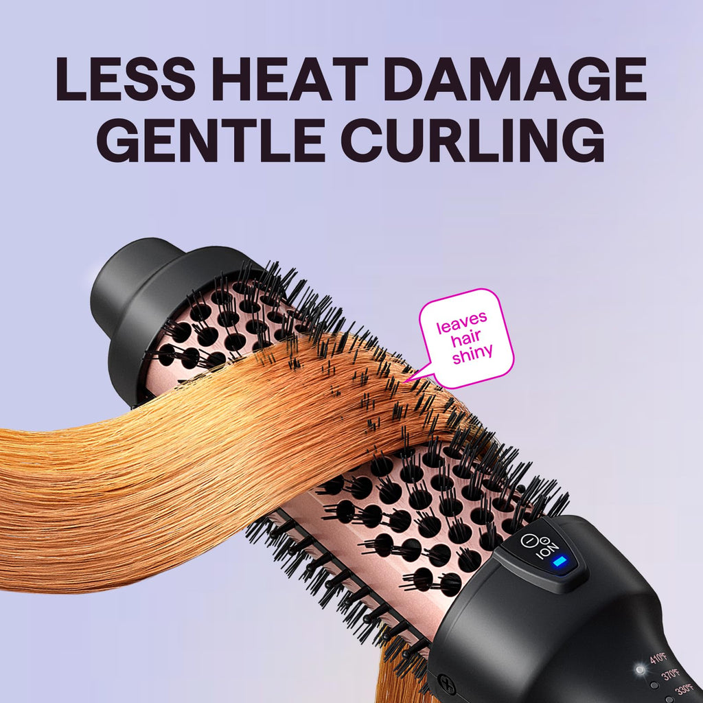 Wavytalk Updated Version Thermal Brush for Blowout Look, Blowout Express 1.5 Inch Ionic Thermal Round Brush Makes Hair Smoother Get Natural Curls, Dual Voltage, Easy to Use