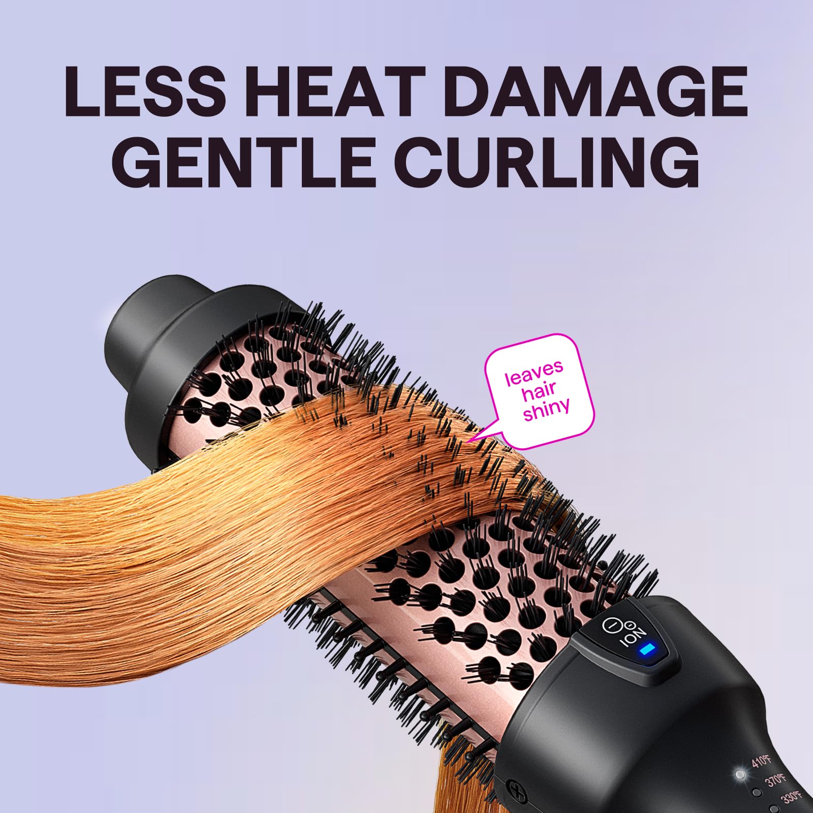 Wavytalk Updated Version Thermal Brush for Blowout Look, Blowout Express 1.5 Inch Ionic Thermal Round Brush Makes Hair Smoother Get Natural Curls, Dual Voltage, Easy to Use