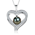 NONNYL Tahitian Black Pearl Necklace - Mother's Day Gift for Mom, Wife, Women - Fine Jewelry for Anniversary, Christmas, Birthday, Valentine's Day