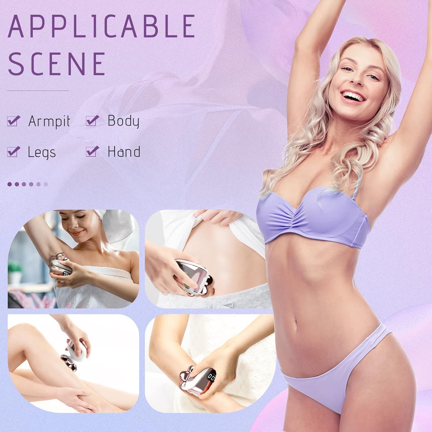 Wyklaus Electric Razors for Women Legs: 5-in-1 Rechargeable Body Shaver - Waterproof Wet Dry Hair Remover - Trimmer for Lady Face Underarms Public