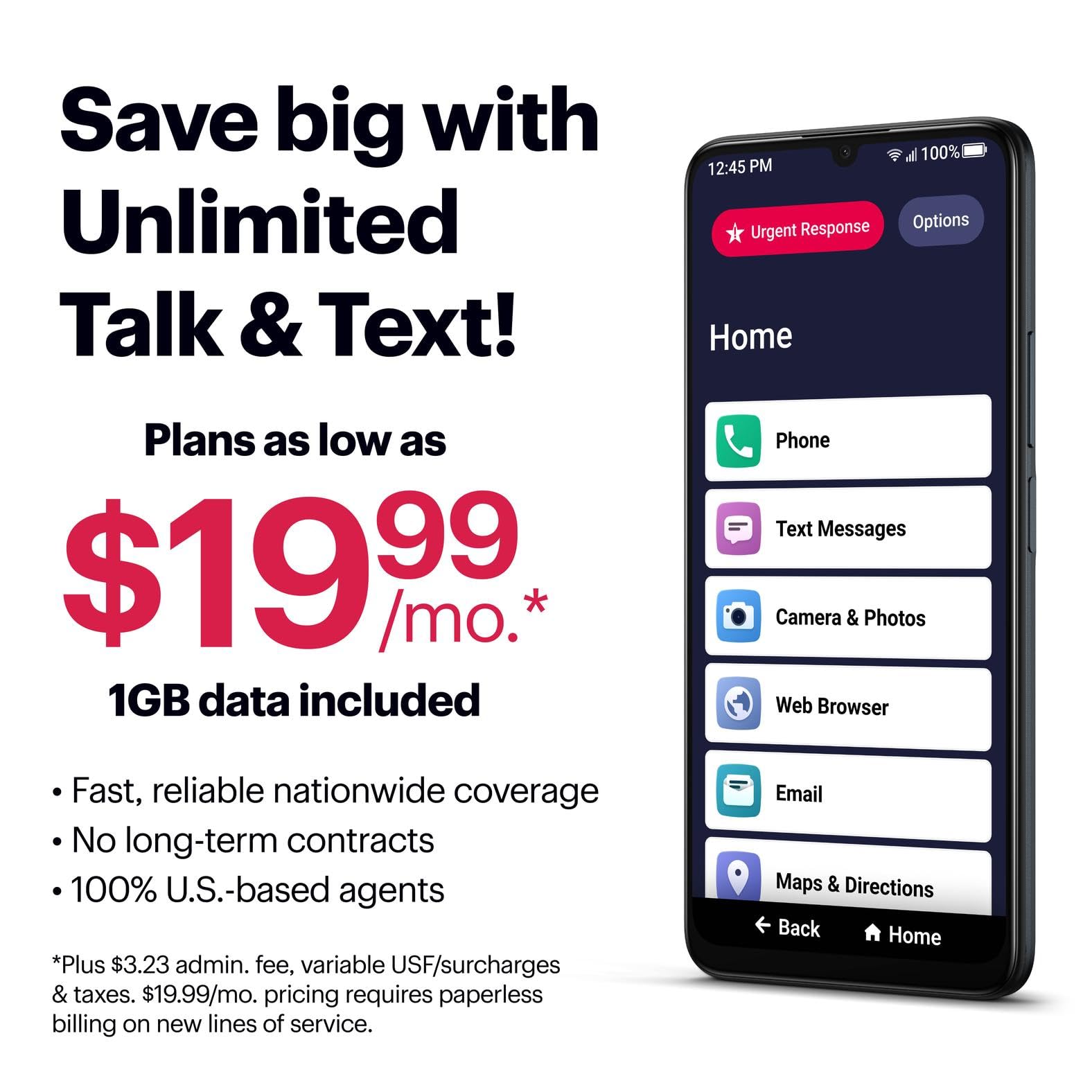 LIVELY Jitterbug Smart4 Smartphone for Seniors - Cell Phone for Seniors - Not Compatible with Other Wireless Carriers - No SIM Needed - Must Be Activated Phone Plan