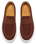 Journey West Suede Slip-on Penny Loafers Sneakers Shoes for Men Brown US 10