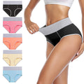 wirarpa Women's Cotton Underwear High Waist Briefs Ladies Soft Breathable Panties Full Coverage Underpants 5 Pack Small