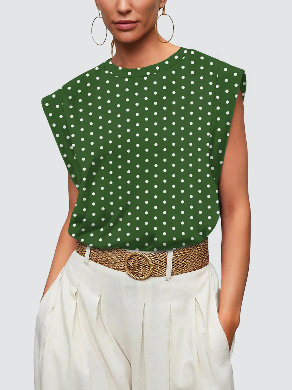 Womens Summer Tops Trendy 2026 Spring Clothes Business Casual Summer Outfits Beach Vacation Clothes Work Teacher Cap Sleeve T Shirts Basic Tee Fashion Clothing Floral Print Green Polka Dots S