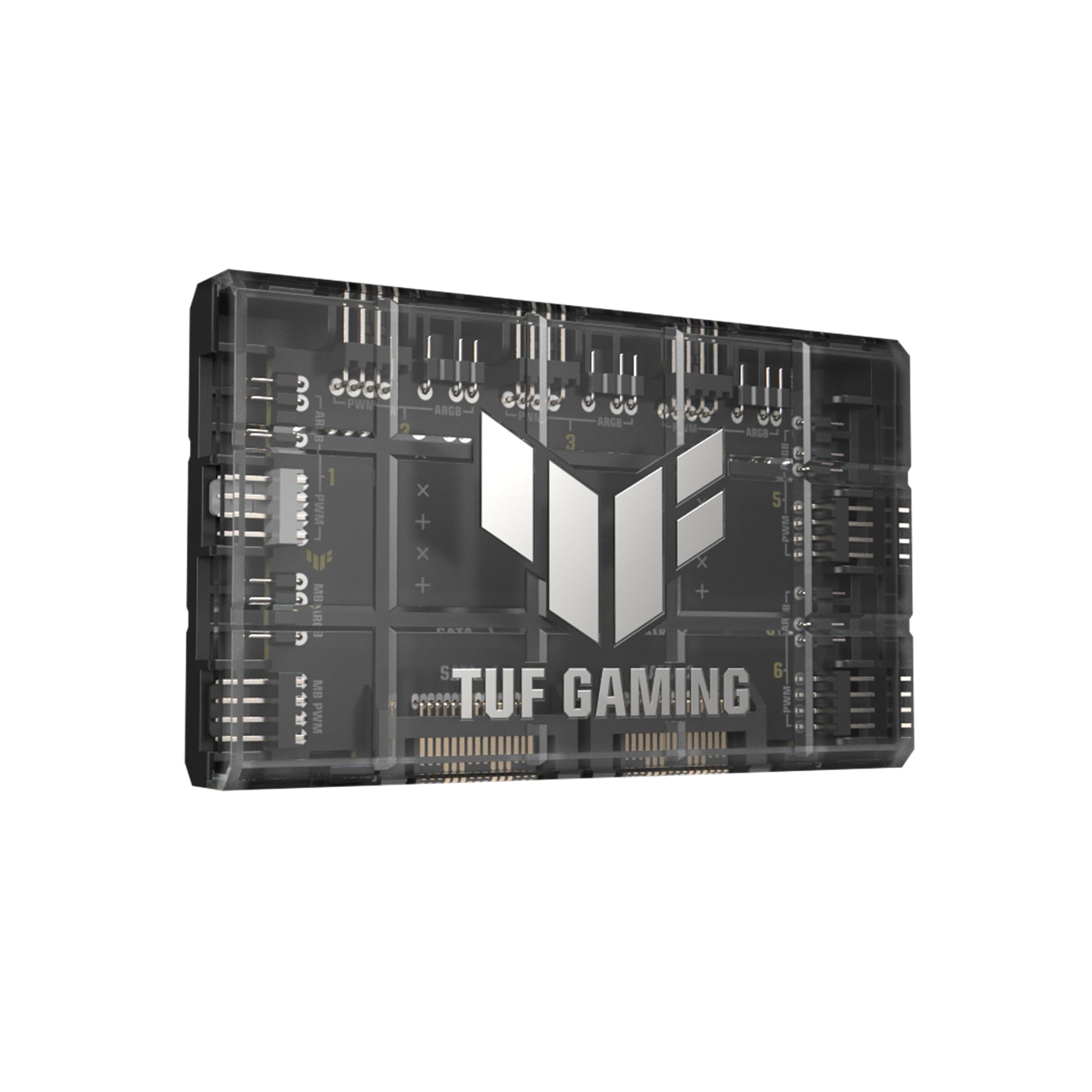 ASUS TUF Gaming ARGB PWM Fan Hub (Connects six case Fans, PWM Fan and RGB Connector, Clear Power and Operation Indicators, Stable Dual SATA Power Support)