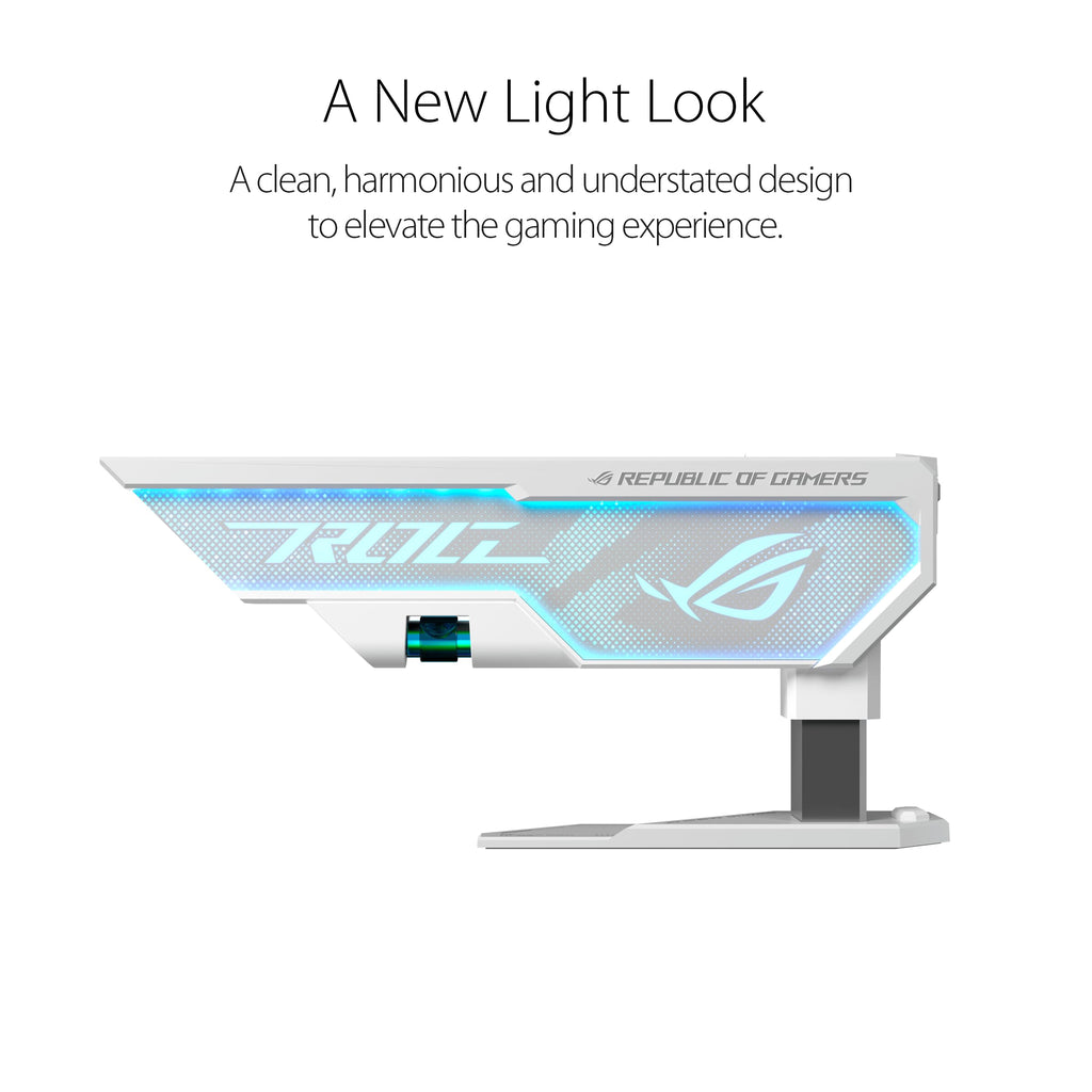 ASUS ROG Herculx Graphics Card Holder White Edition (Tool-Free Design, Included Spirit Level, Solid zinc Alloy, 72-128mm, Aura Sync)
