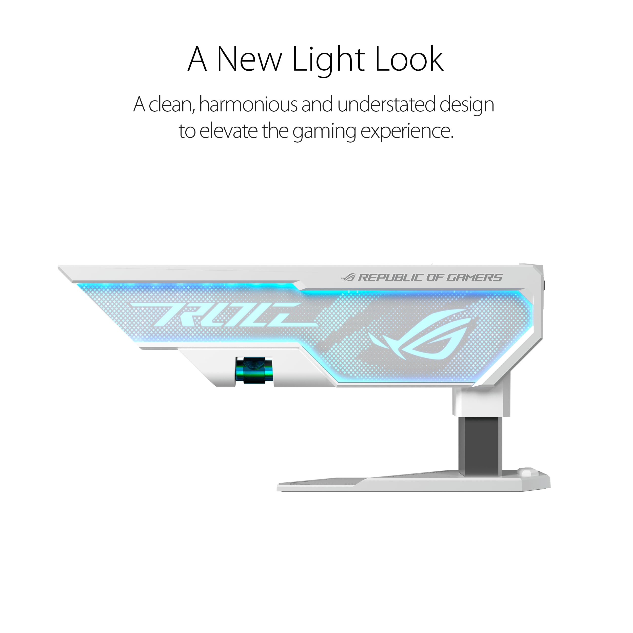 ASUS ROG Herculx Graphics Card Holder White Edition (Tool-Free Design, Included Spirit Level, Solid zinc Alloy, 72-128mm, Aura Sync)