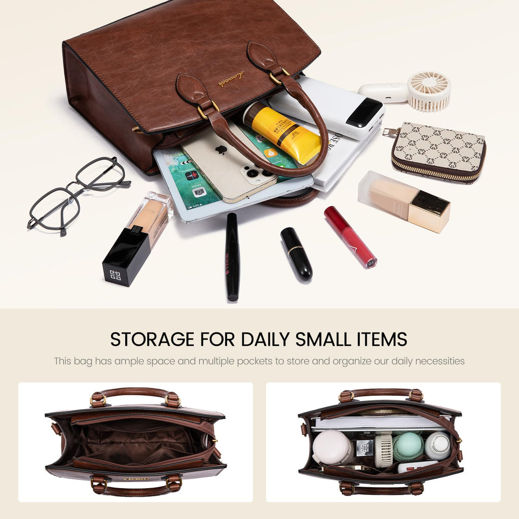 LOVEVOOK Purse Handbag for Women, Vintage Tote Shoulder Bag Trendy, PU Leather Satchel Bag, Medium Ladies Hand