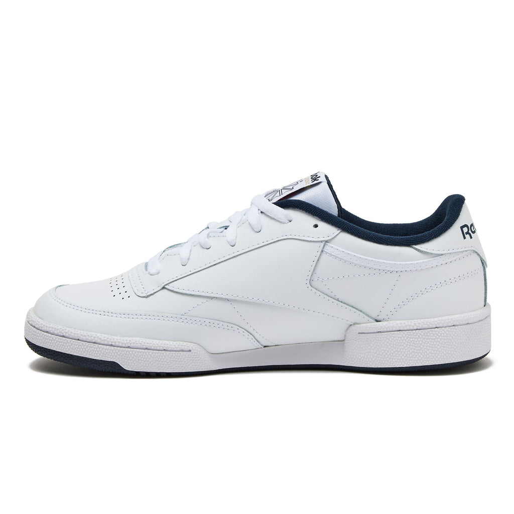 Reebok Club C 85 Mens Tennis Shoes, Casual Fashion White Sneakers for Men, Int-White/Navy, 14