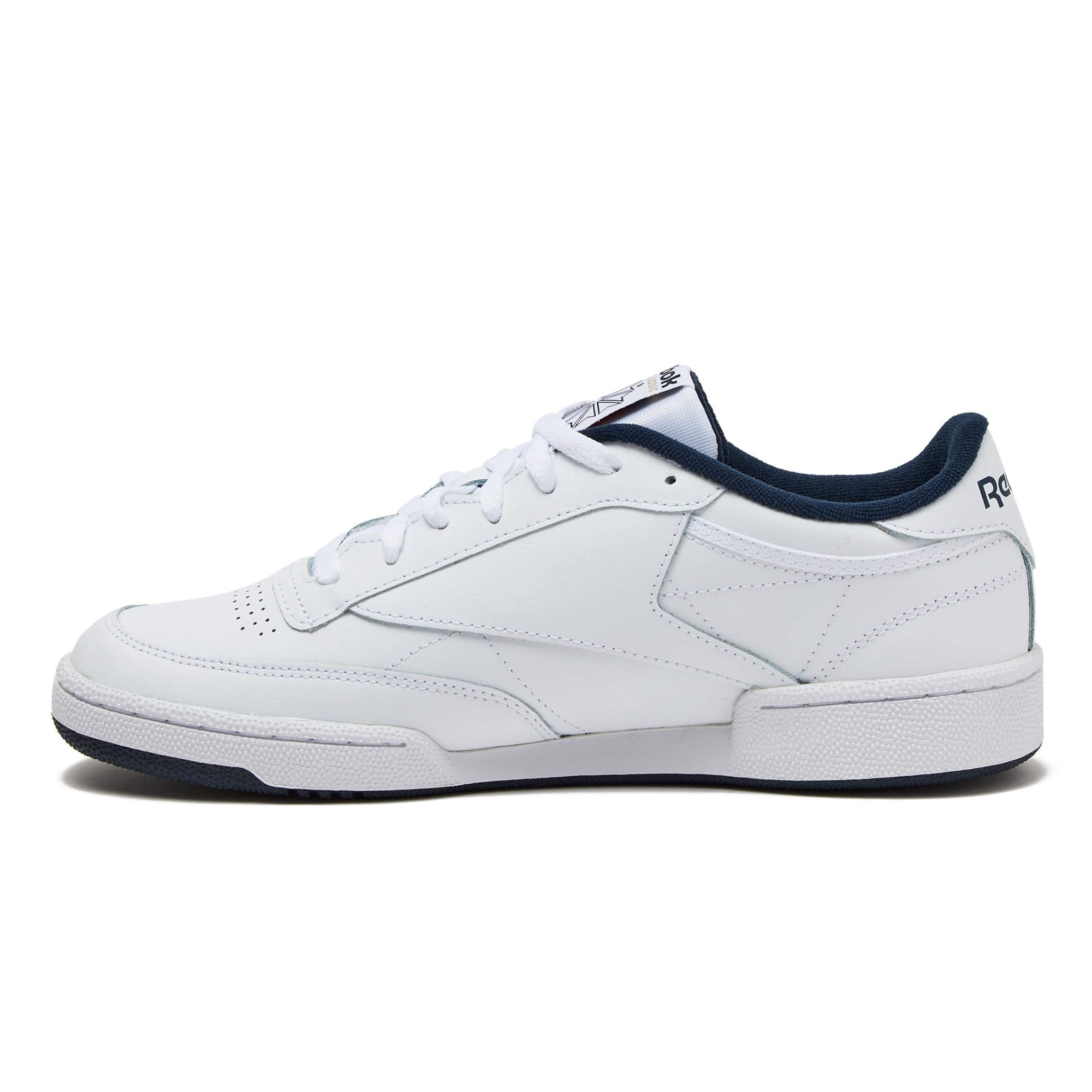 Reebok Club C 85 Mens Tennis Shoes, Casual Fashion White Sneakers for Men, Int-White/Navy, 11
