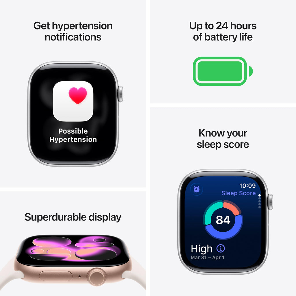 Apple Watch Series 11 [GPS 42mm] Smartwatch with Space Gray Aluminum Case with Black Sport Band - S/M. Sleep Score, Fitness Tracker, Health Monitoring, Always-On Display, Water Resistant
