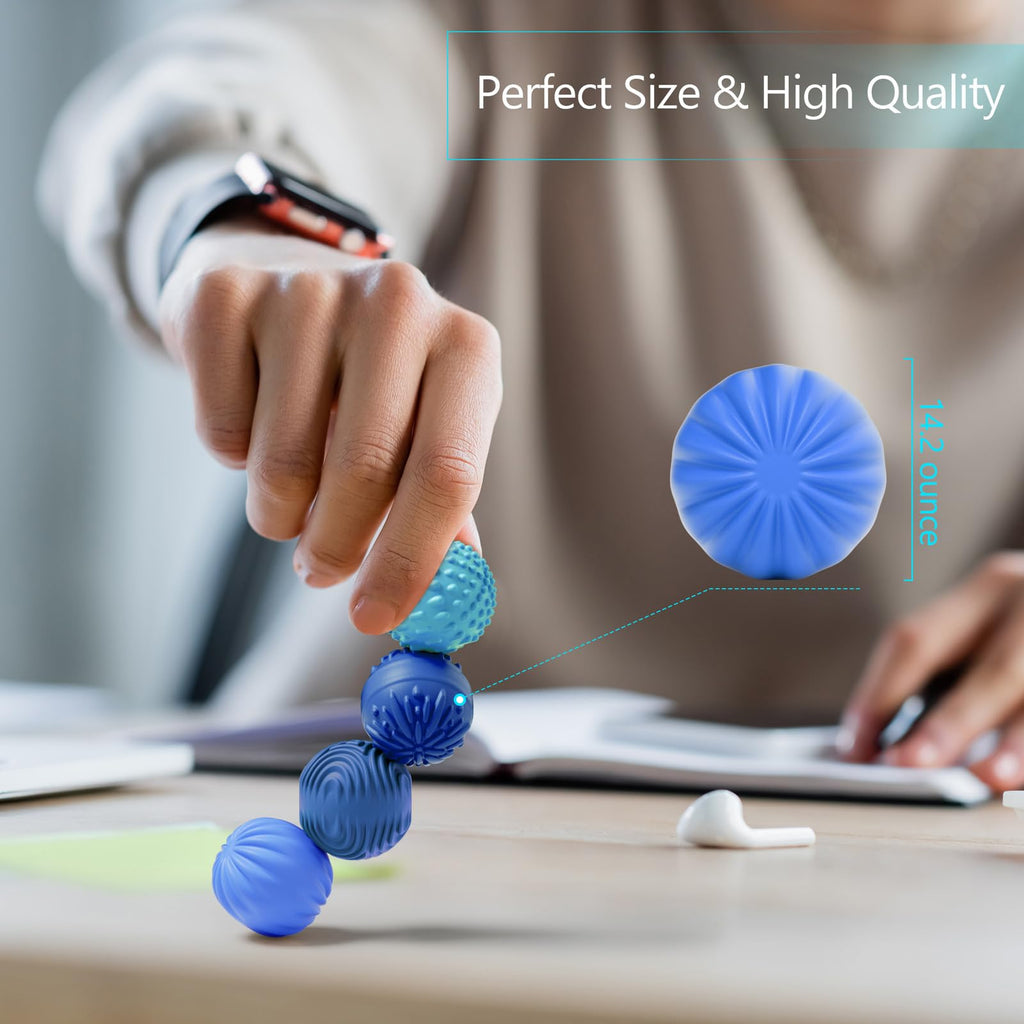 luckdoor Silicone Magnetic Balls Fidget Toys for Adults & Teens,4PCS Stress Relief Sensory Toys for Autism ADHD Anxiety,Fun Textures Gadgets,Office Desk Toy,Stocking Stuffers for Men Women Teen Gifts