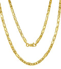JEWELHEART 14K Gold Necklaces For Women Trendy 2.3mm Yellow Real Gold Valentino Mirror Chain Polished Links Men's 14K Gold Chain Necklace with Lobster Clasp 16"