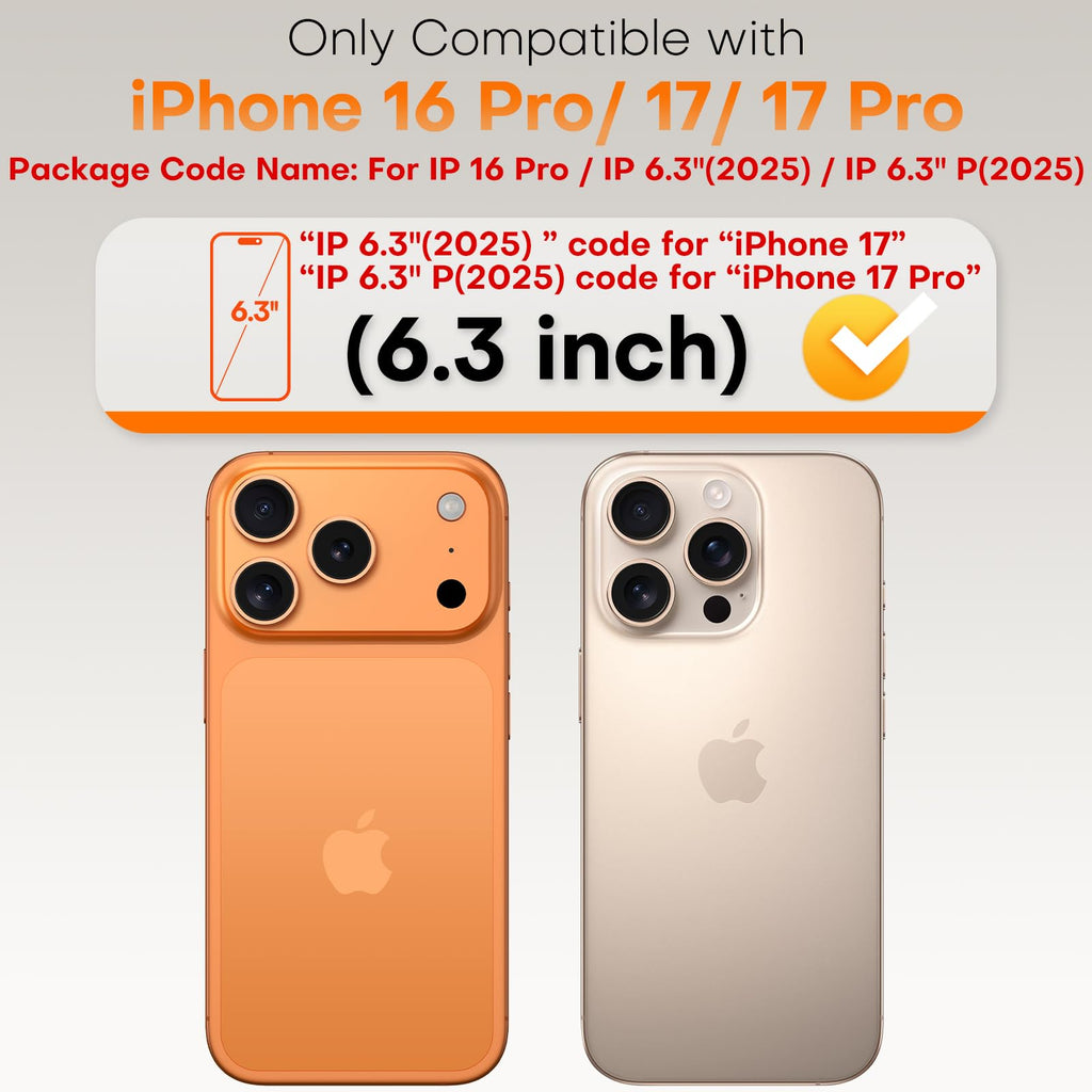 TOCOL for iPhone 17 Screen Protector 6.3 inch 9H Hardness Military Grade Shatterproof HD Tempered Glass for Full Coverage Protection 2 Pack