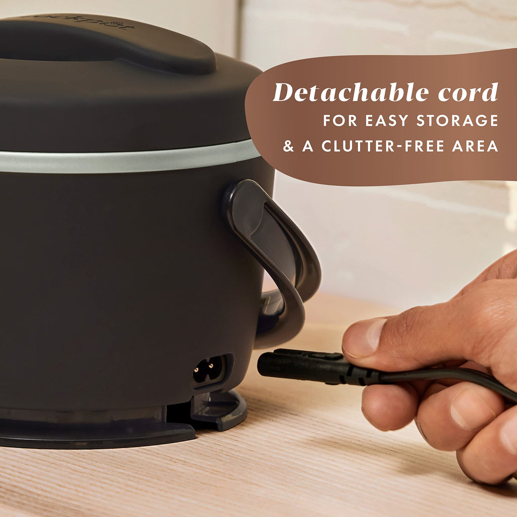 Crock-Pot Electric Lunch Box 20-Ounce Portable Food Warmer Black Licorice Perfect for Travel On-the-Go & Office Use | Stylish Spill-Free & Dishwasher-Safe | Ideal Men & Women's Gifts