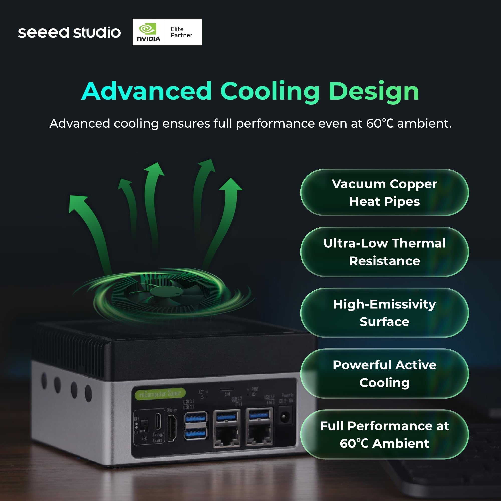 reComputer Super J4012 - Advanced Edge AI Computer with NVIDIA Jetson Orin NX 16GB
